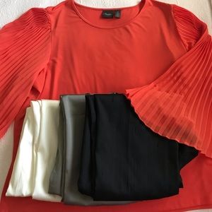 Black Raw-Silk - Chico’s side zip - ankle pants 8